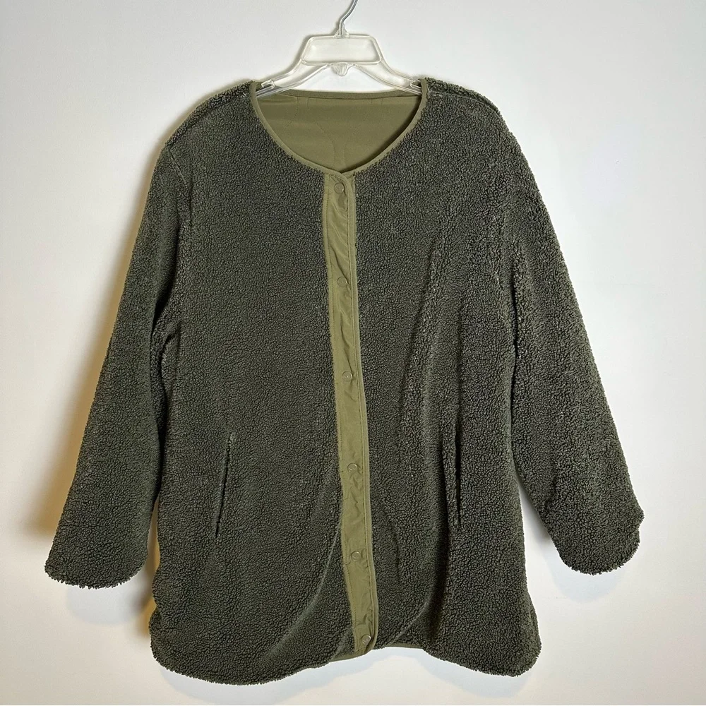 Koolaburra by UGG Reversible Sherpa Quilted Jacket, Olive Green | XXL - Picture 4 of 10